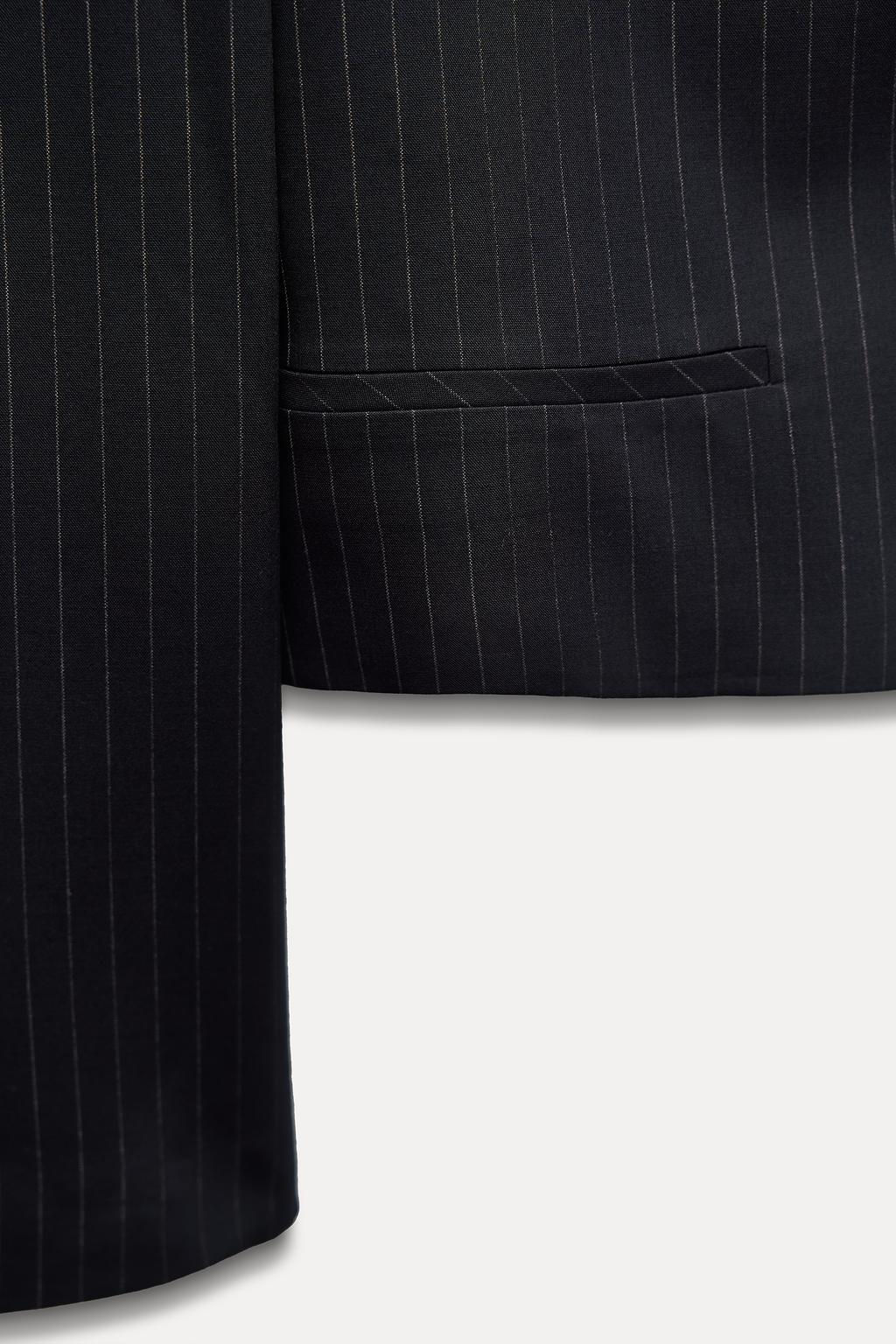 OVERSIZE PINSTRIPE CROPPED BLAZER - Zara фото 9