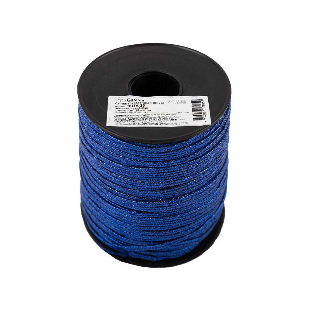 Gamma SUTA-25 цв. сутаж (шнур отделочный) под металл 2.5 мм 100 м синий фото 3