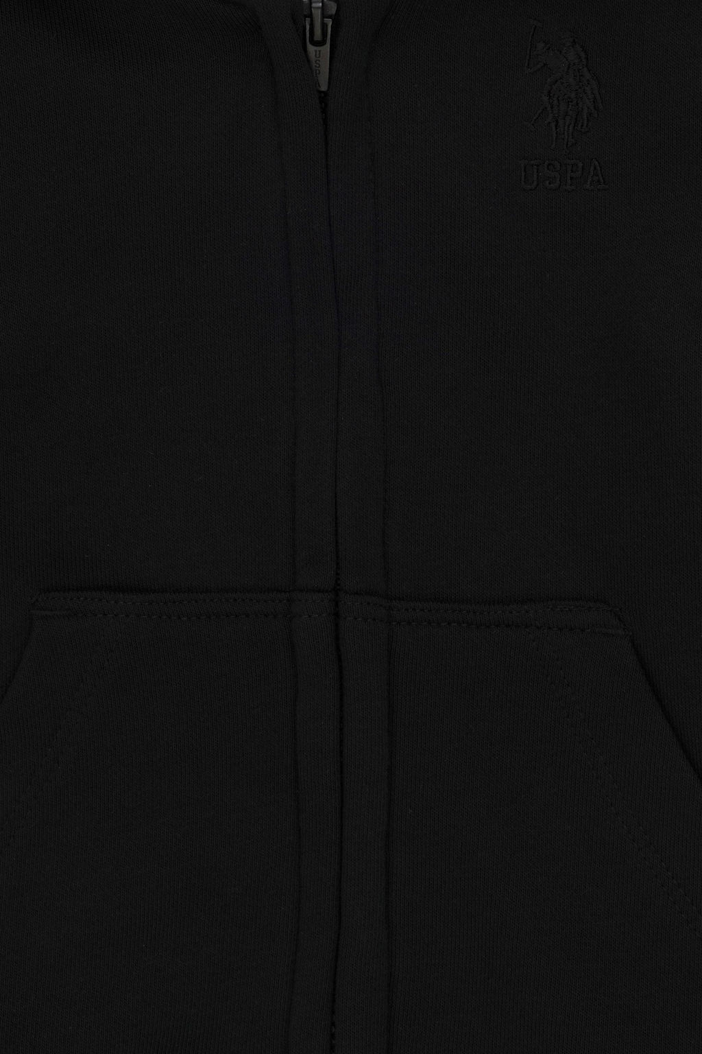 Черный базовый свитшот на молнии для маленьких мальчиков Неожиданная скидка в корзине - U.s. polo assn фото 3