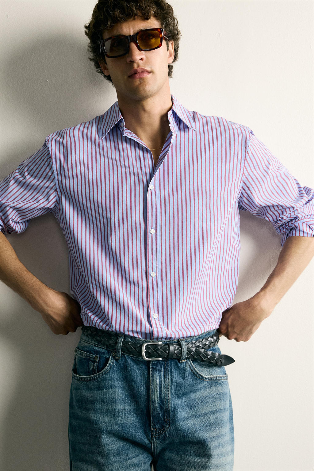 CAMISA REGULAR FIT RAYAS CONTRASTE / Rayas - Zara фото 6