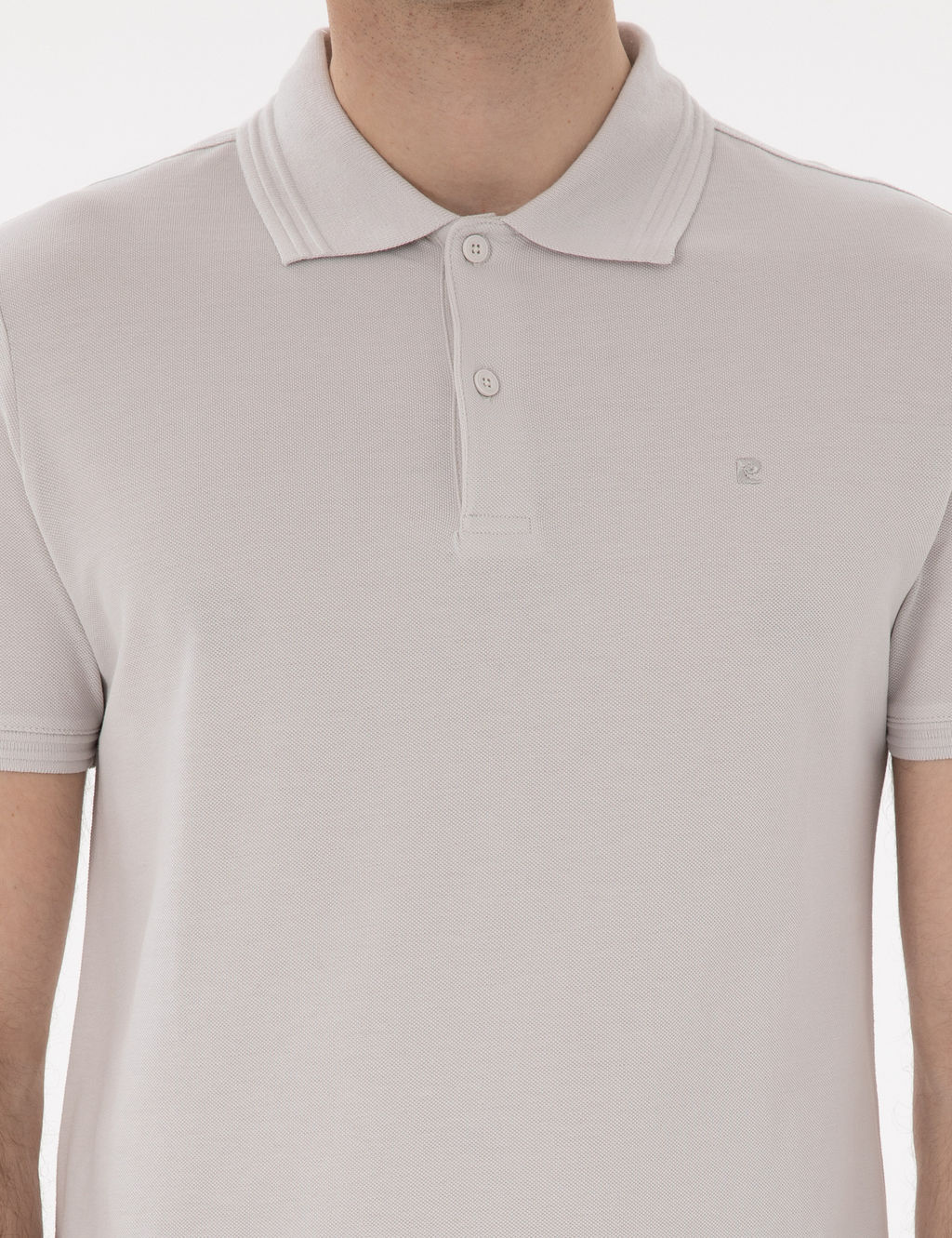 A__k Gri Slim Fit %100 Pamuk Polo Yaka Basic Ti__rt