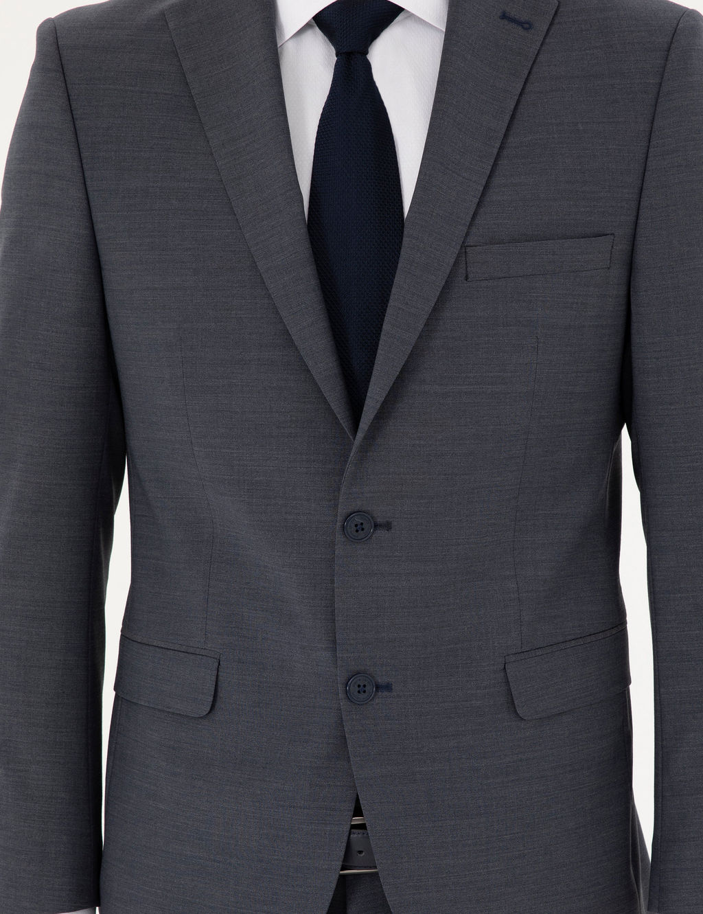 Koyu Mavi Slim Fit Y_nl_ Tak_m Elbise