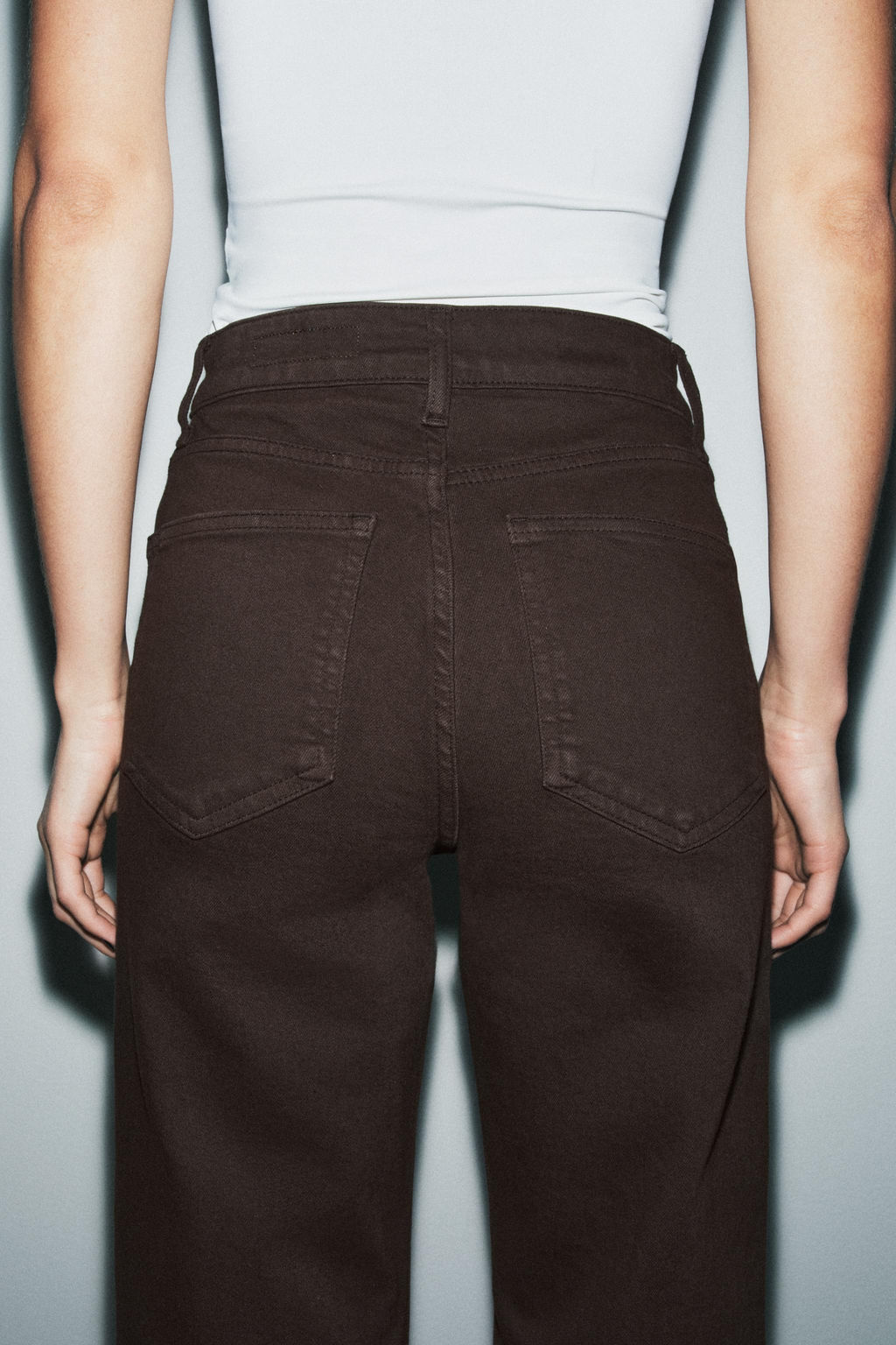 JEANS ZW COLLECTION WIDE LEG TIRO ALTO / Marr?n - Zara фото 4