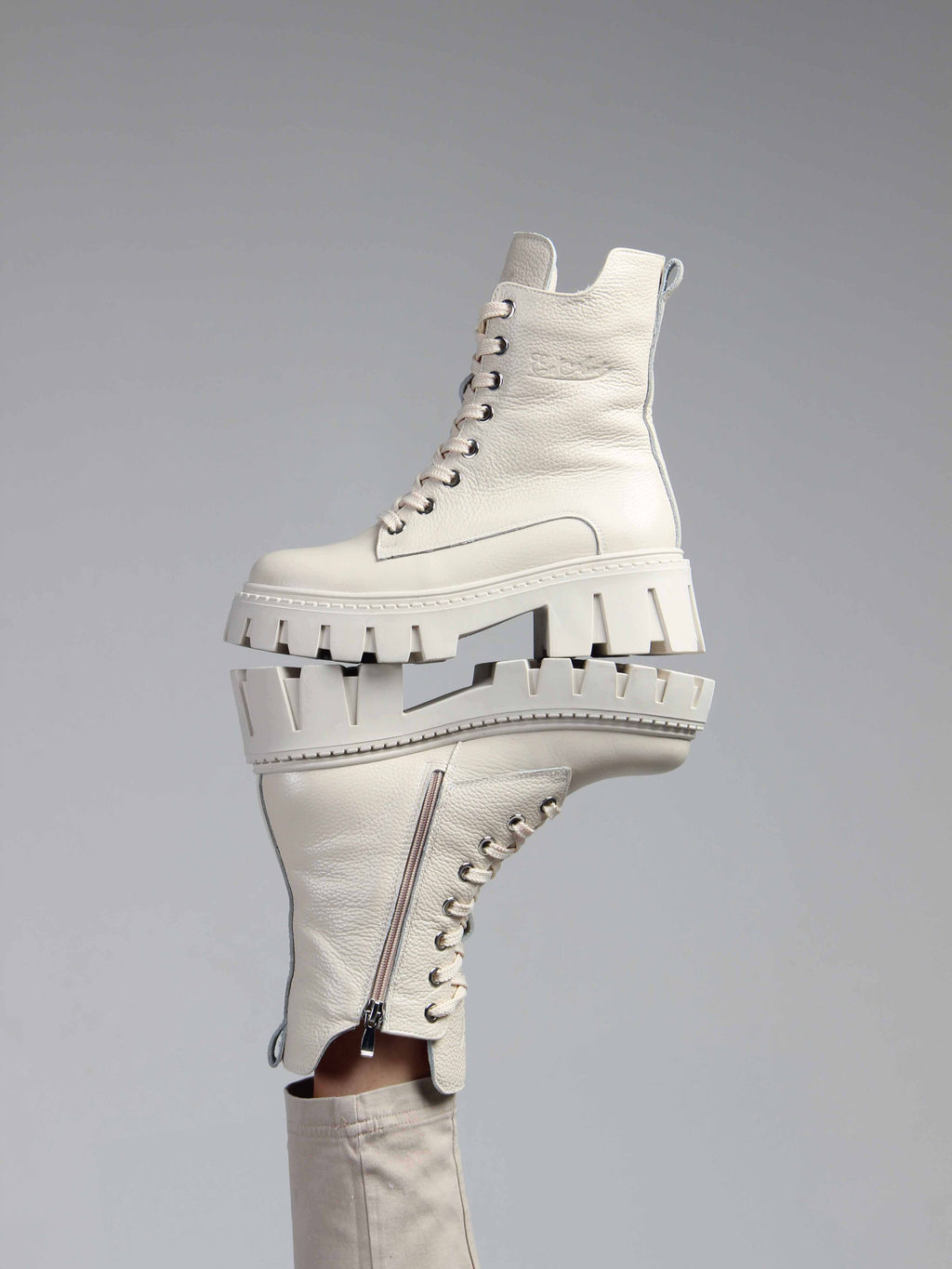 Ботинки 346.чанкиbe. Бежевый макс/Байка