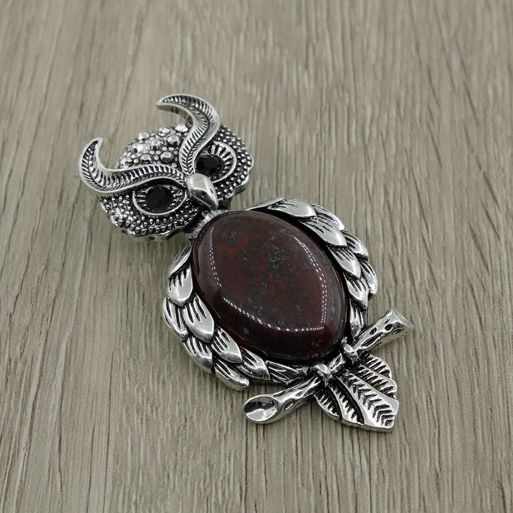 Брошь Филин яшма красная - Agat77 фото 2