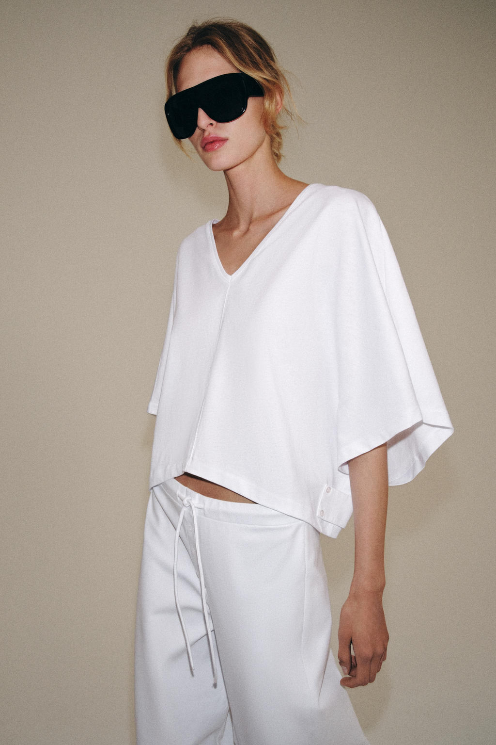 PANTAL?N CARROT INTERLOCK / Blanco - Zara фото 3