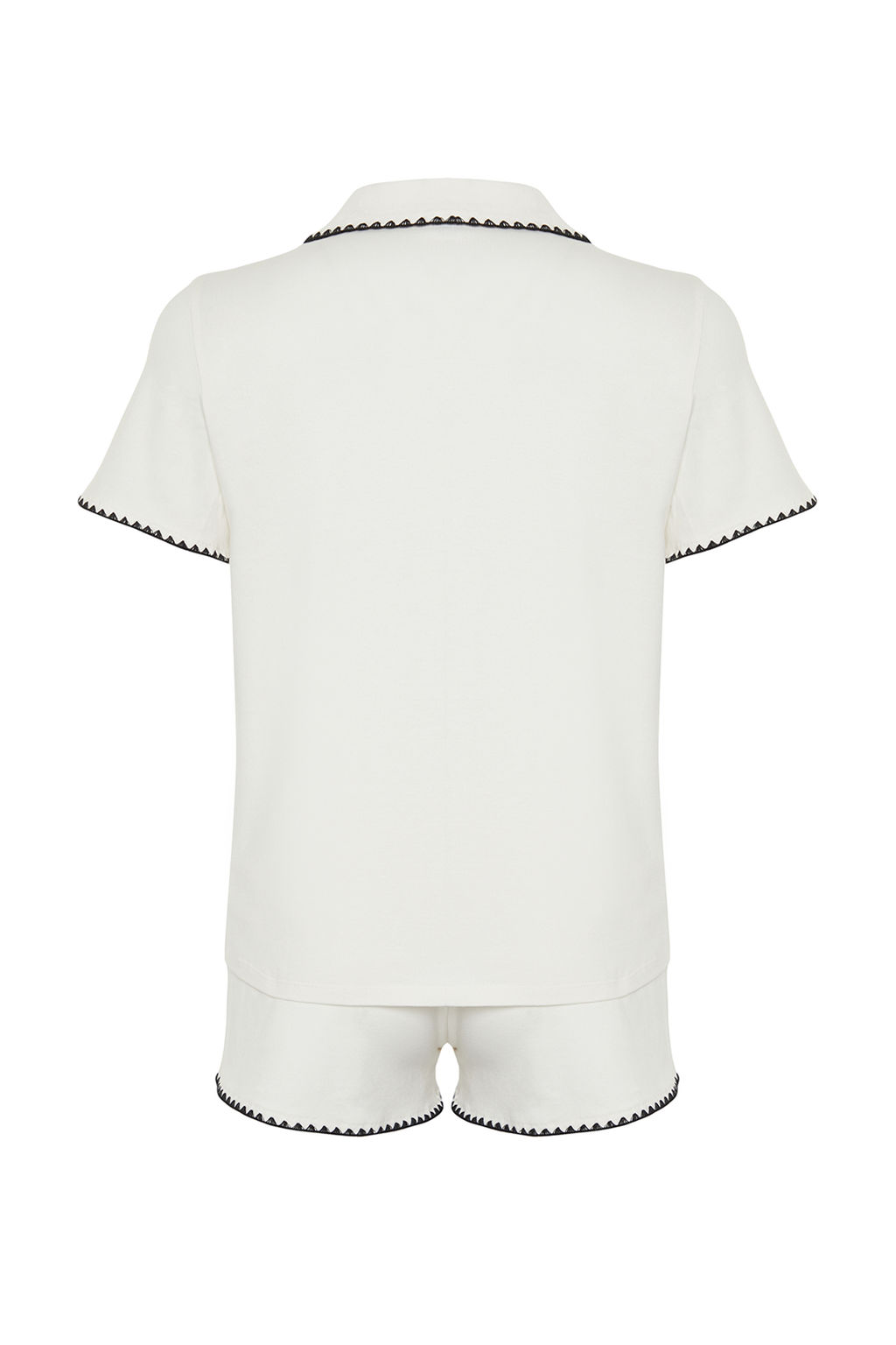 Trendyolmilla Premium Mavi Nak?s Detayl? Modal Sortlu Orme Pijama Tak?m? THMSS24PT00064  фото 9