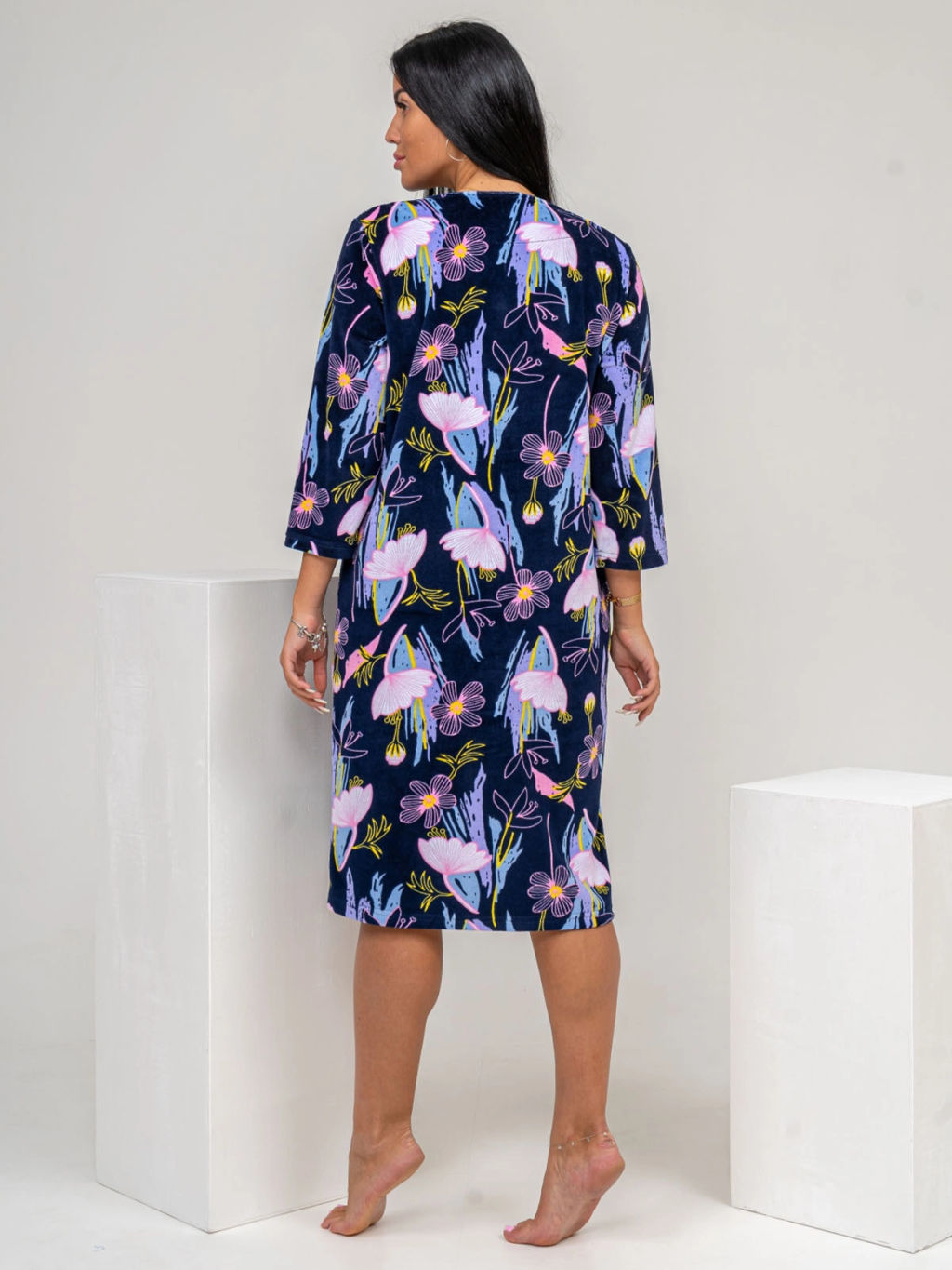 Халат женский, цвет синий