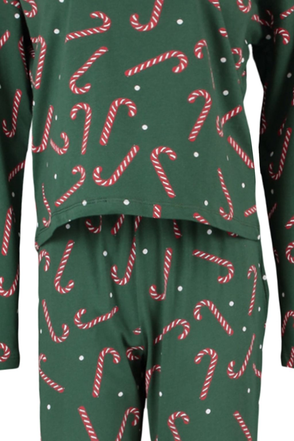 Yesil %100 Pamuklu Y?lbas? Temal? Orme Pijama Tak?m? THMAW21PT0771
