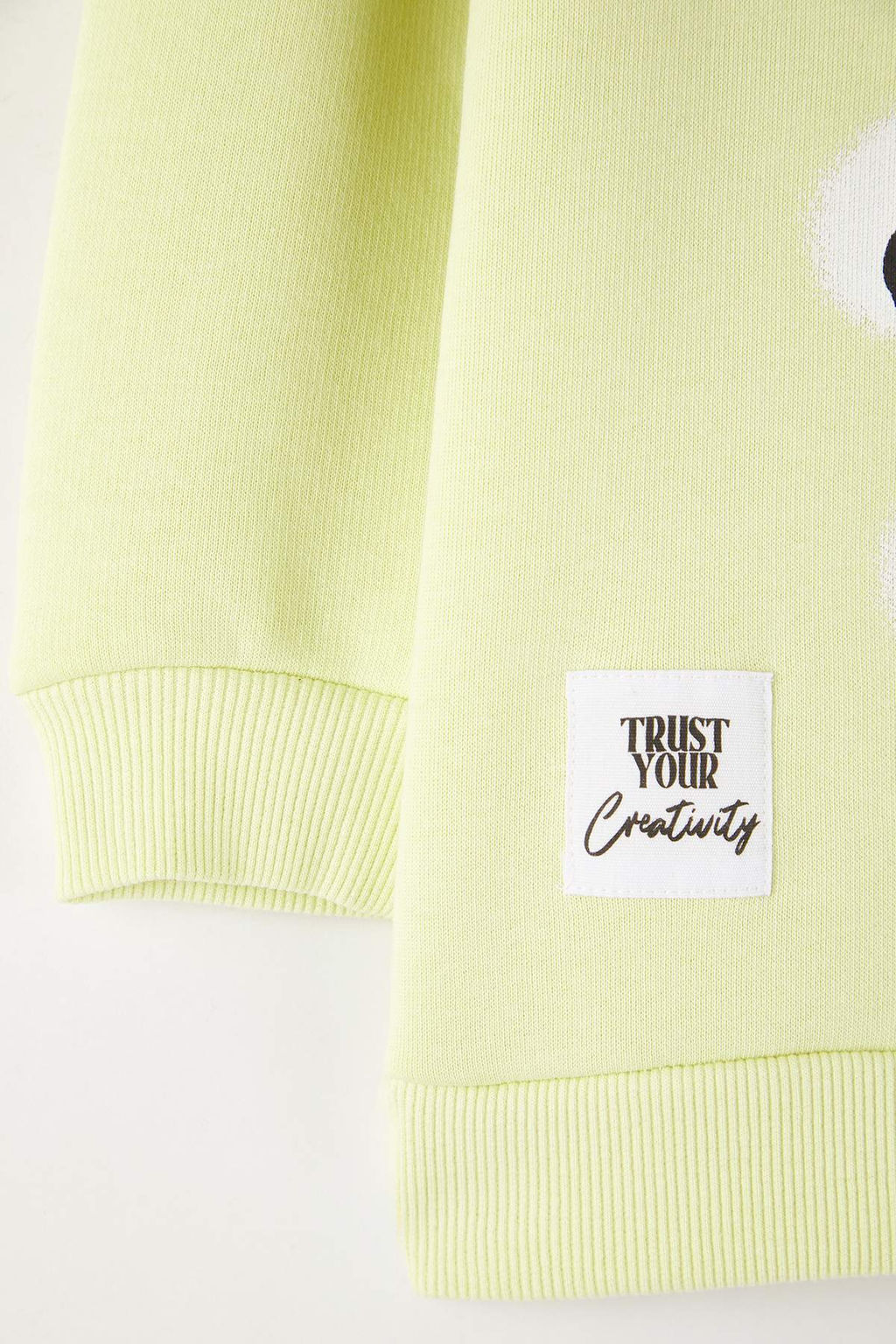 Sar? Pamuklu Bask?l? Kapusonlu Oversize Orme Kal?n/Ici Polarl? Unisex Sweatshirt TKDAW26SW00045 - Trendyolmilla фото 5