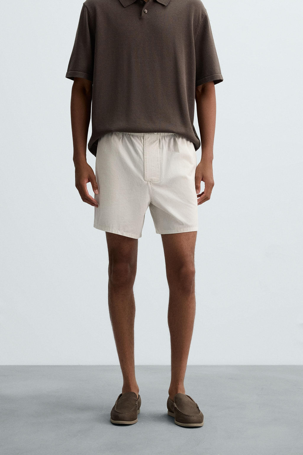 COTTON-HEMP STRIPED BERMUDA SHORTS - Zara фото 20