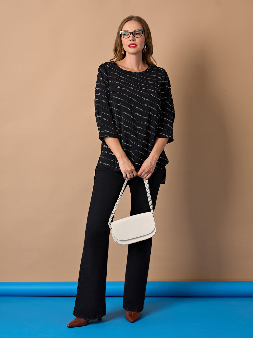 Блузка 0220-1а черный каменный - Aquarell фото 3