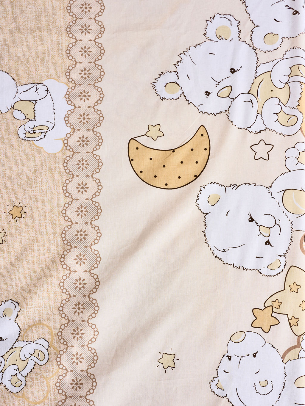 Постельное белье детское поплин с простыней на резинке - Медвежата Детский