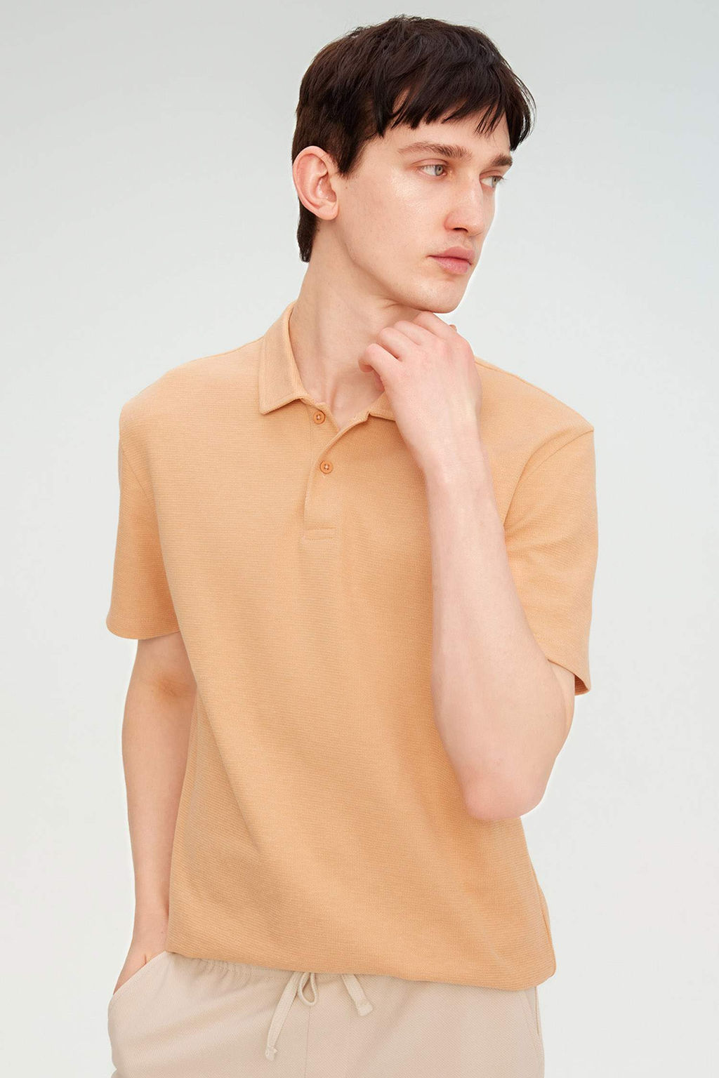 New Regular Fit Basic Duz K?sa Kollu Polo Tisort - Defacto фото 15