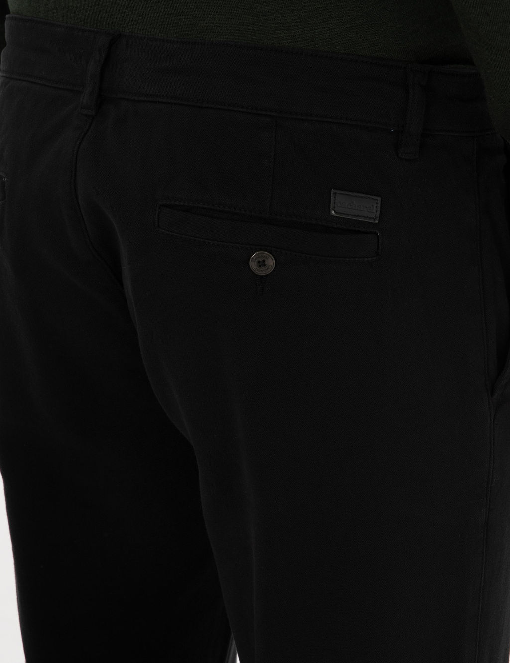 Siyah Slim Fit Pamuk Kar___ml_ Kanvas Pantolon