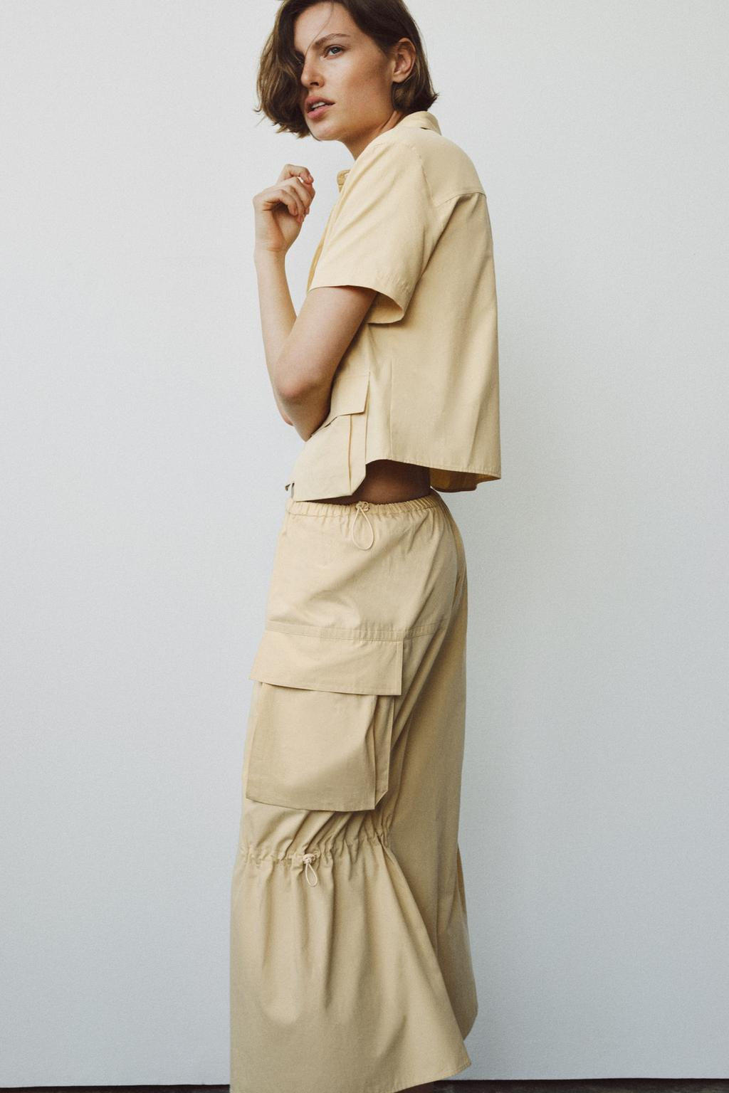 ZW COLLECTION CARGO MIDI SKIRT - Zara фото 6
