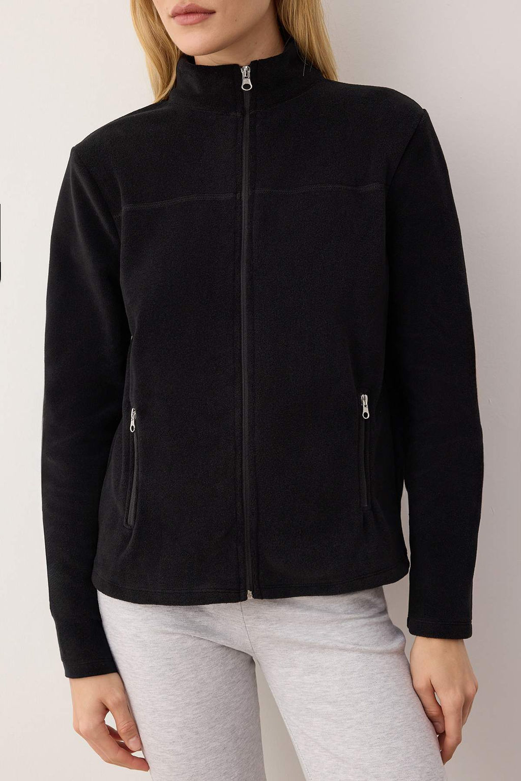 Siyah Dik Yaka Fermuarl? Cepli Orme Sweatshirt TWOAW26SW00005 - Trendyolmilla фото 3