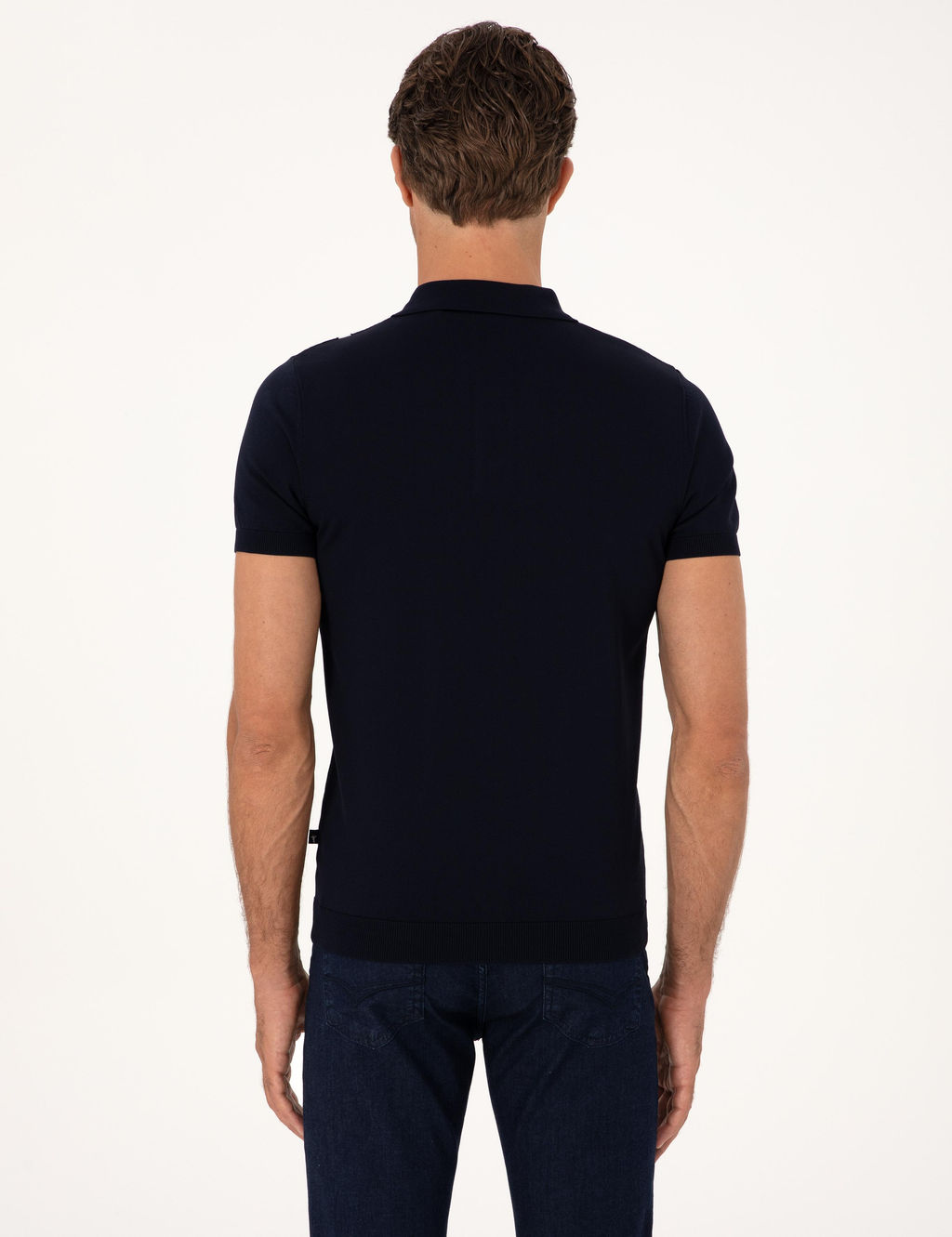Lacivert Slim Fit Polo Yaka Triko T-shirt - Cacharel фото 5