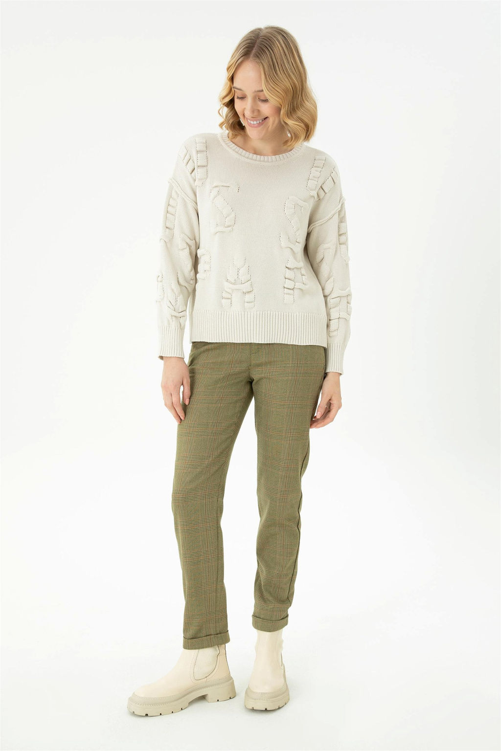 Женский кремовый свитер - U.s. polo assn фото 4