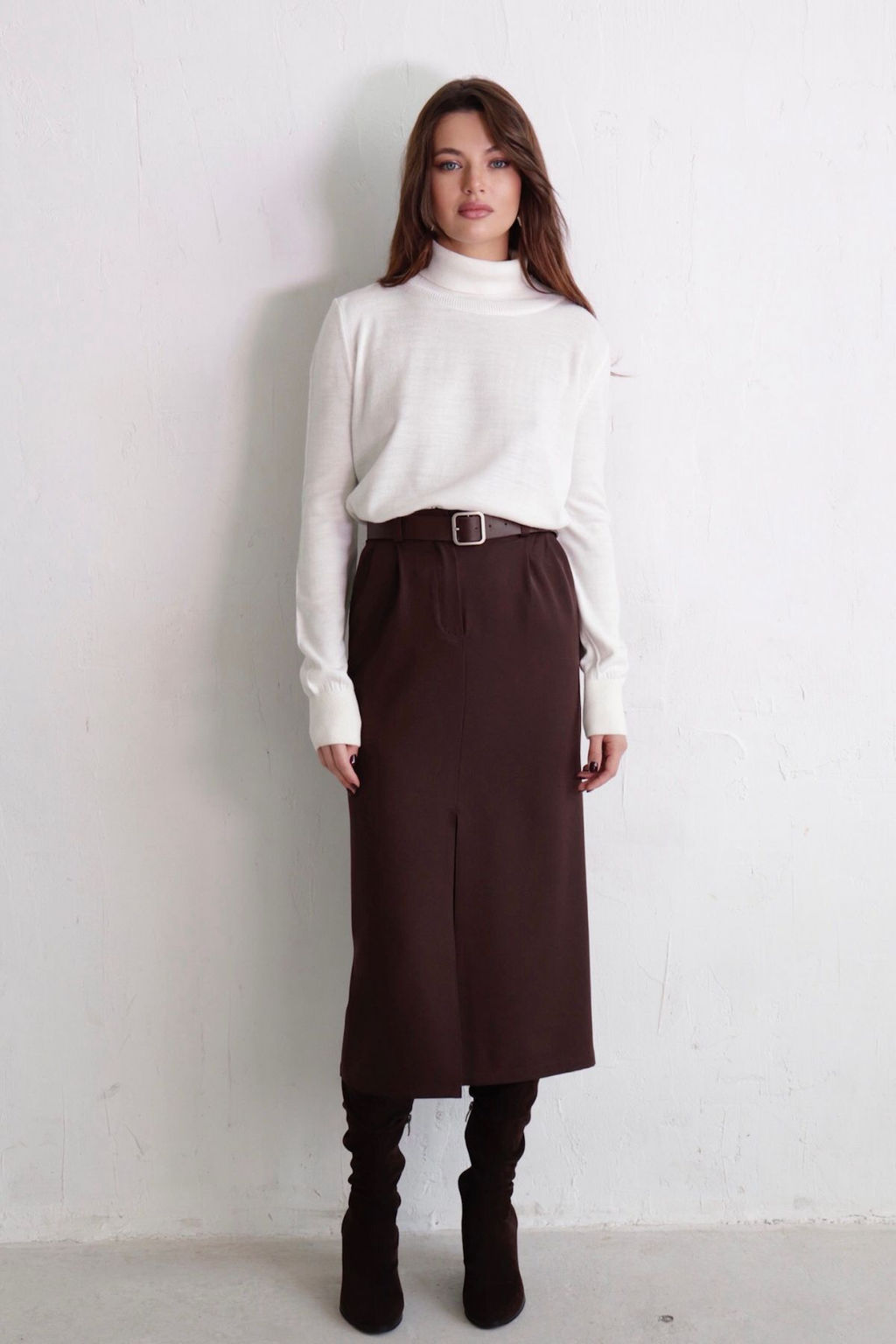 10961 Юбка миди-макси кофейная - Martichelli фото 3