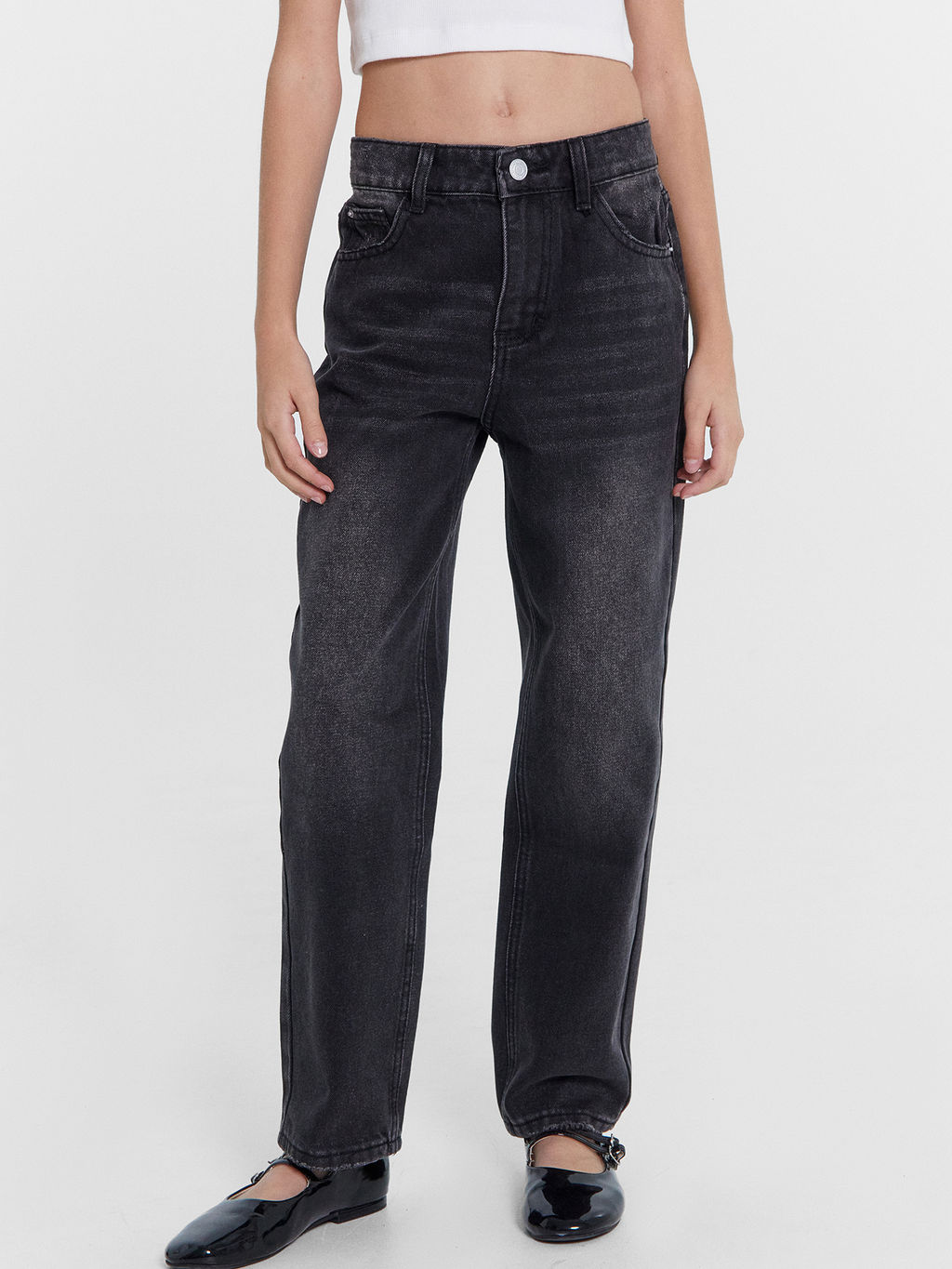 Брюки джинсовые для девочек в черном цвете - Mark formelle фото 2