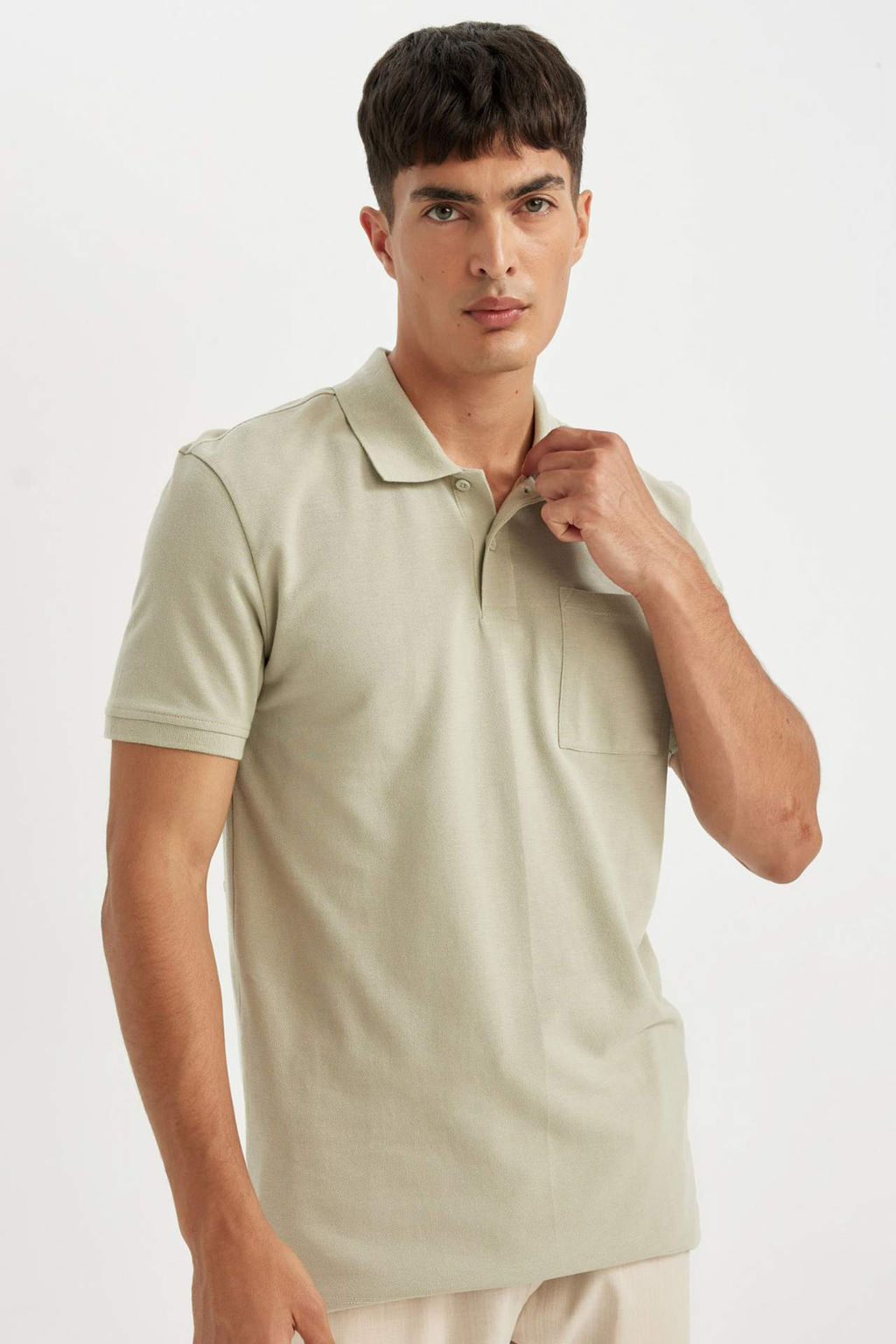 New Regular Fit K?sa Kollu Pike Basic Duz Polo Tisort - Defacto фото 10