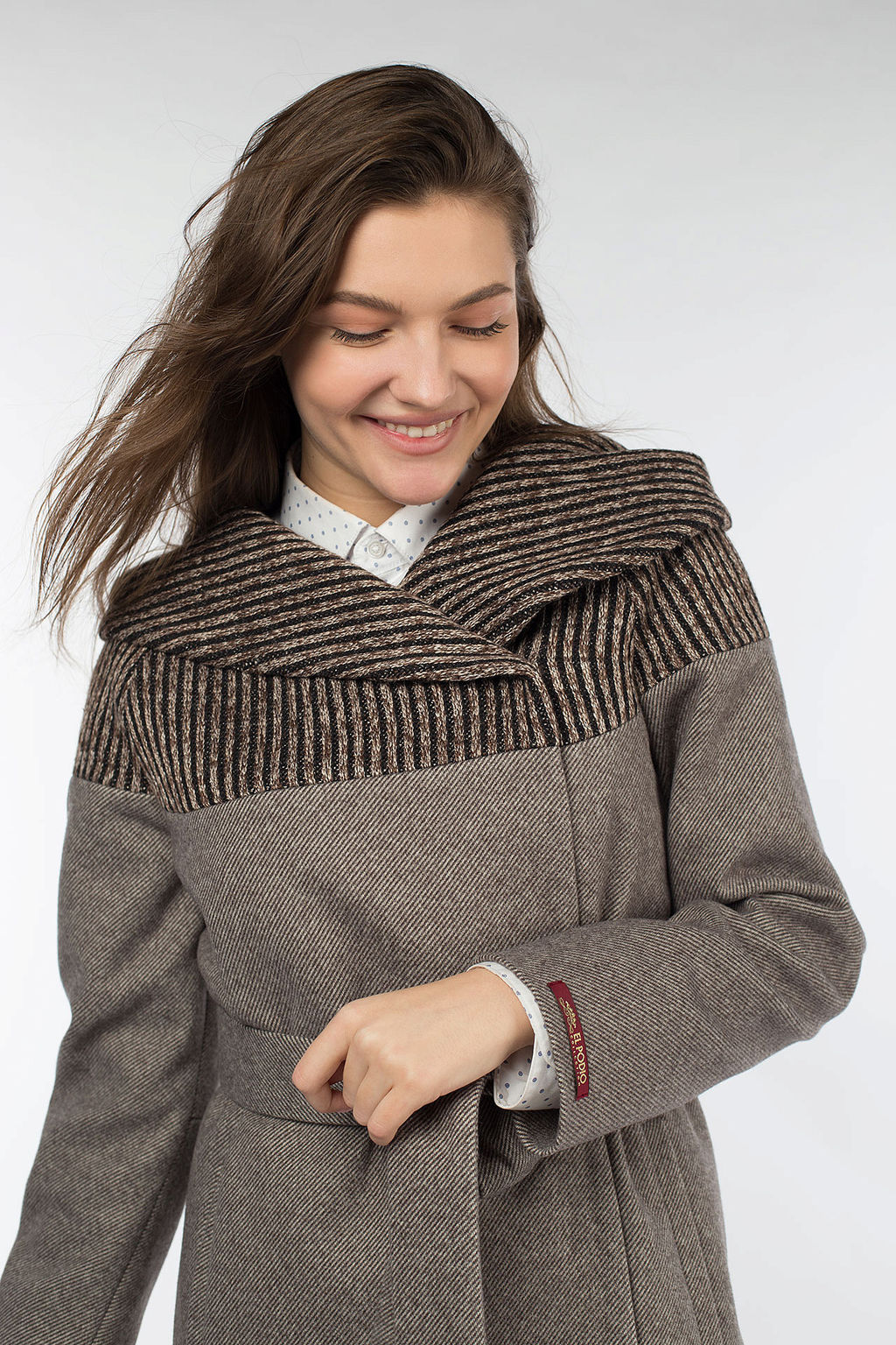 01-10252 Пальто женское демисезонное (пояс) - El podio фото 4