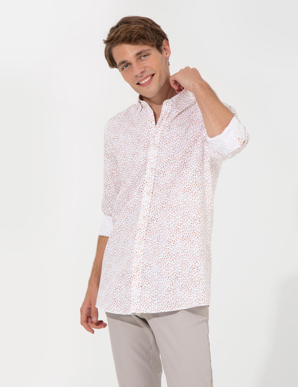 A__k Kahverengi Slim Fit Uzun Kollu G_mlek