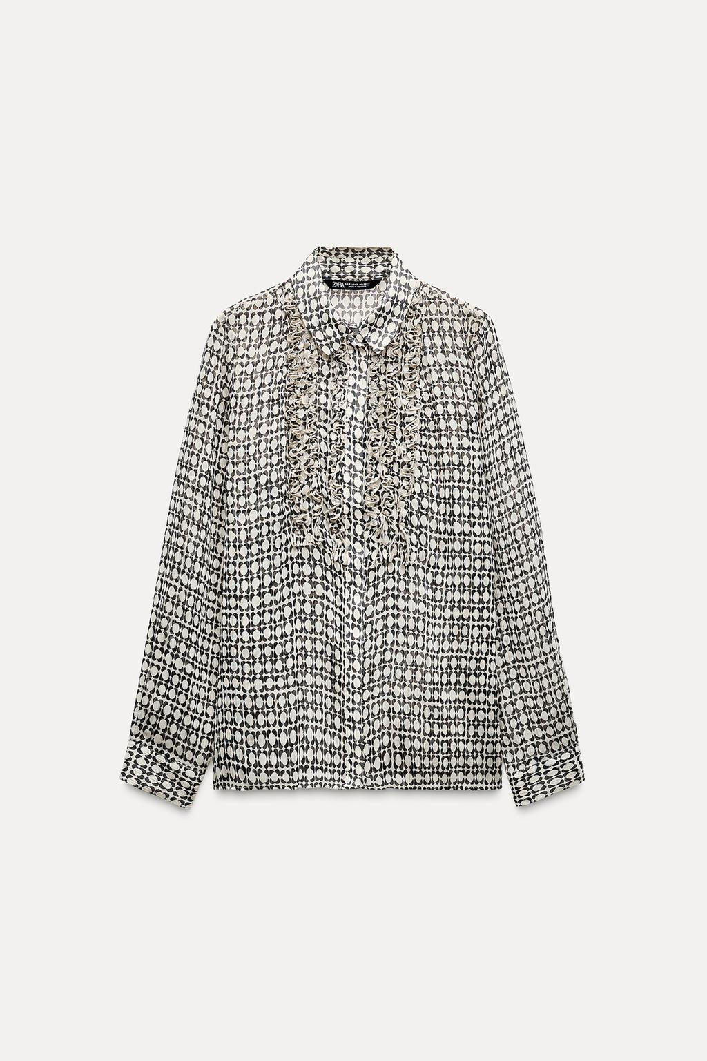 EMBROIDERED JABOT FRILL SHIRT - Zara фото 2
