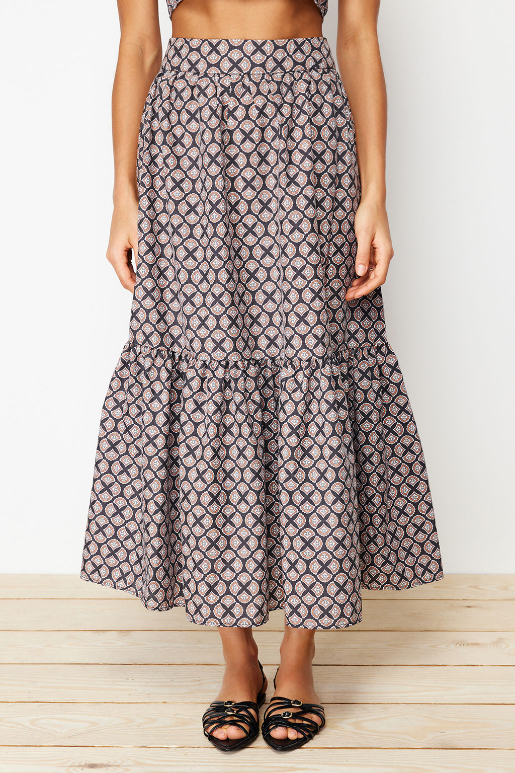 TRENDYOLMILLA Cok Renkli Desenli Klos Maxi Boy Dokuma Etek TWOSS24ET00060 фото 5