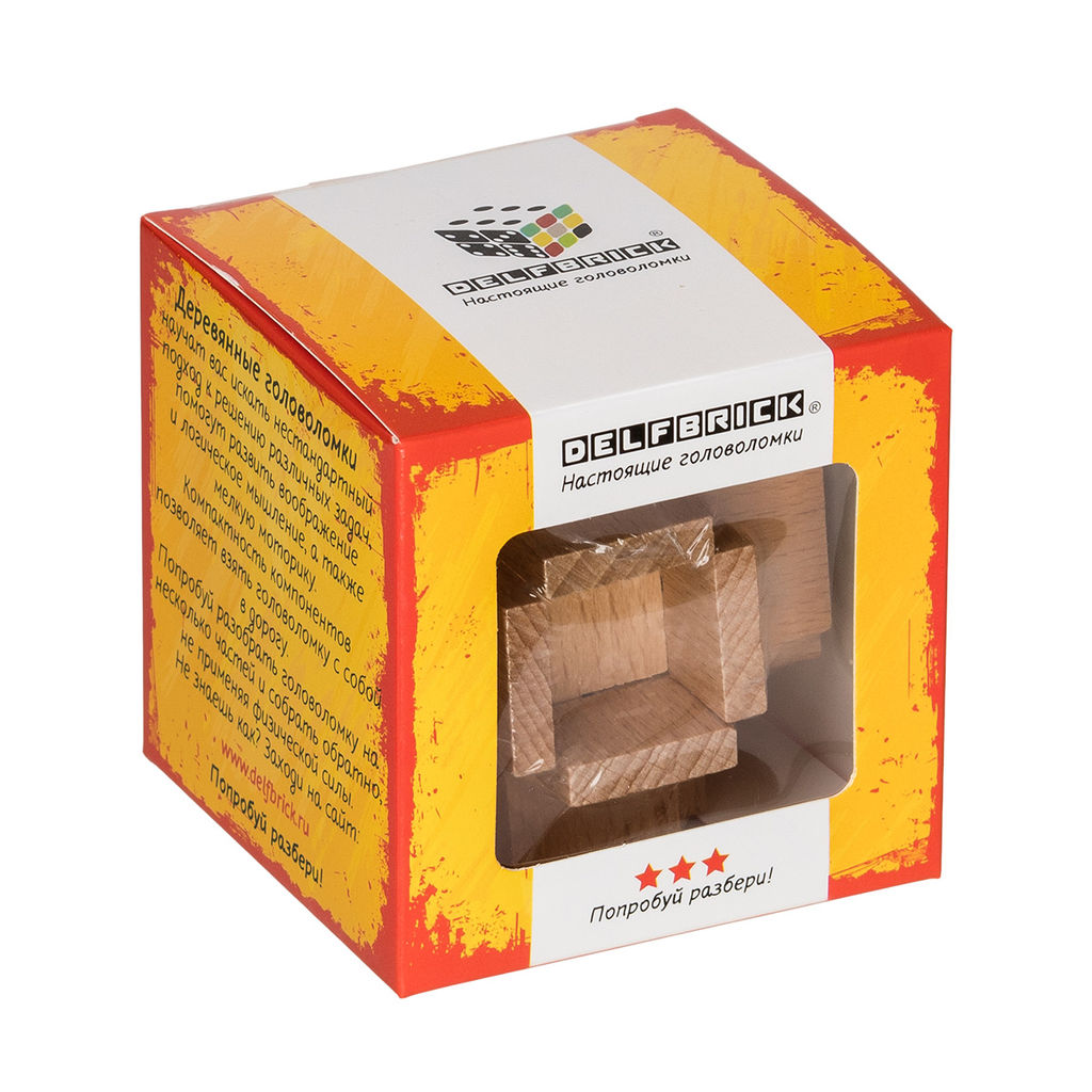 DELFBRICK DLS-20 Головоломка деревянная 1 шт 2-й сорт 8 квадратов 12 элемент