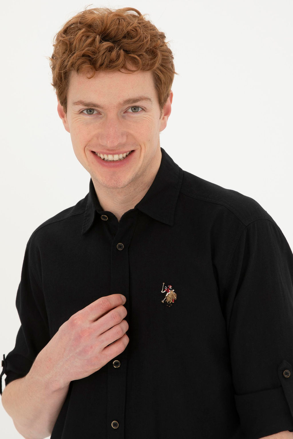 Мужская черная базовая рубашка с длинным рукавом - U.s. polo assn фото 2