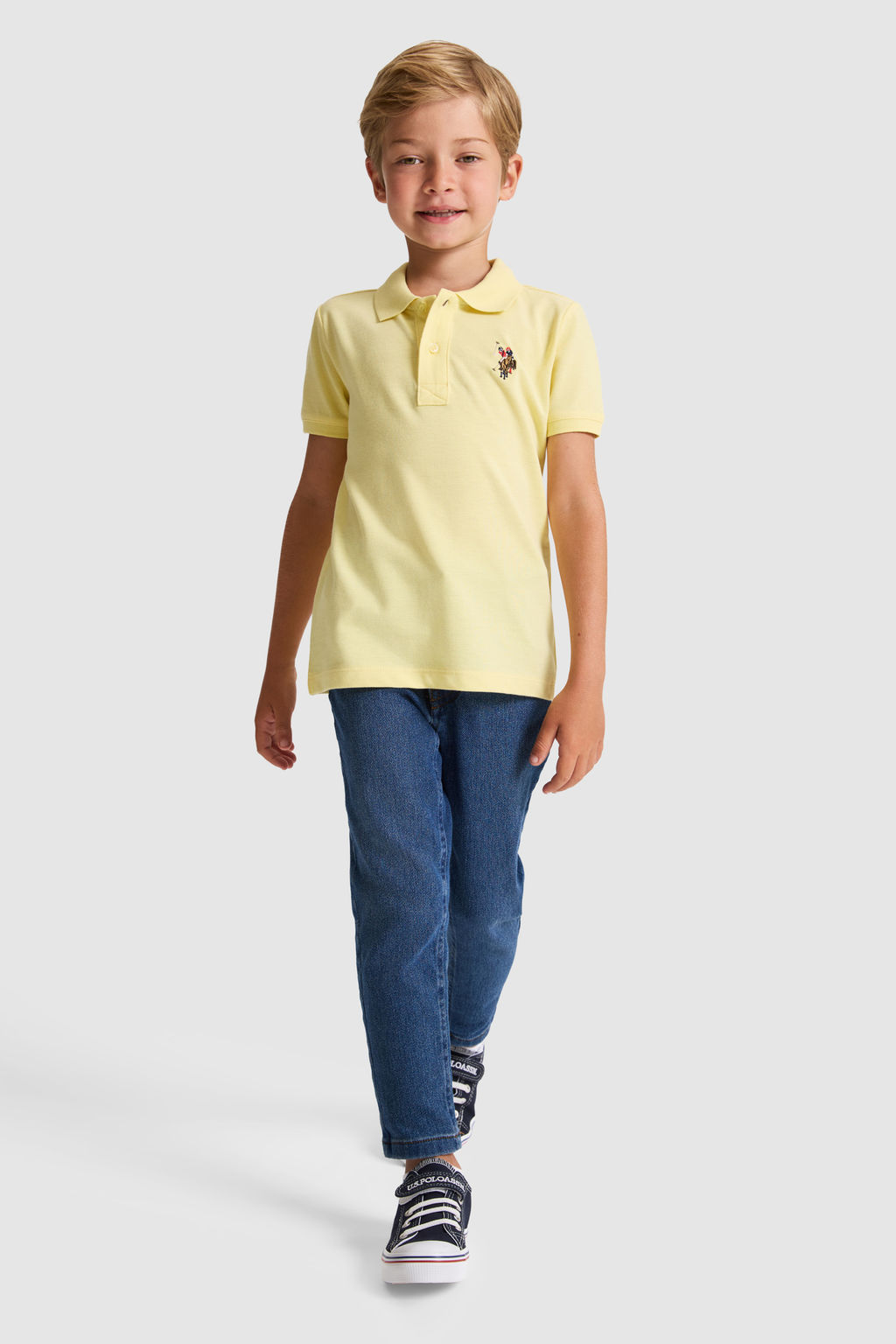 Erkek Гocuk AГДk SarД Polo Yaka Basic TiЕГrt - U.s. polo assn фото 4