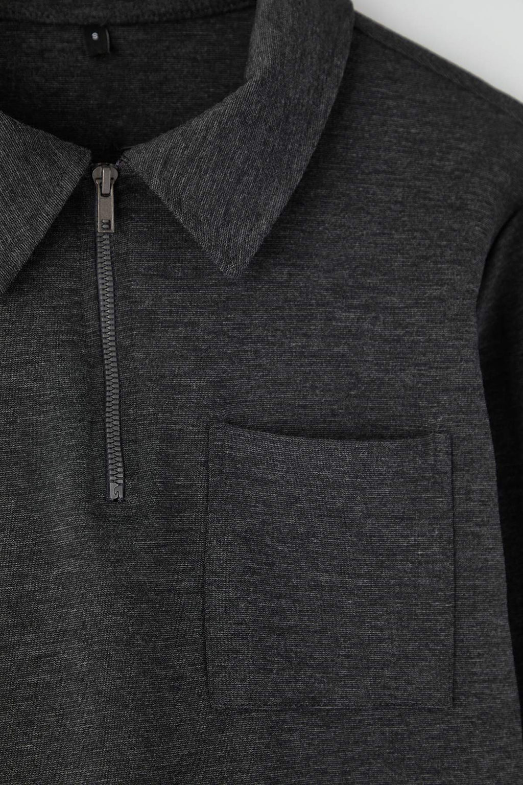 Antrasit Melanj Regular/Normal Kesim Polo Yaka Fermuarl? Kal?n Sweatshirt TMNAW26SW00007 - Trendyolmilla фото 6