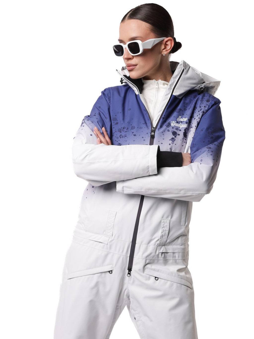 Комбинезон BB-0525 Бело-фиолетовый