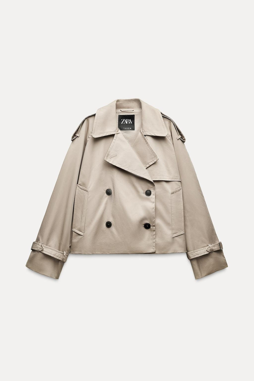WATER-REPELLENT CROPPED TRENCH COAT ZW COLLECTION - Zara фото 5