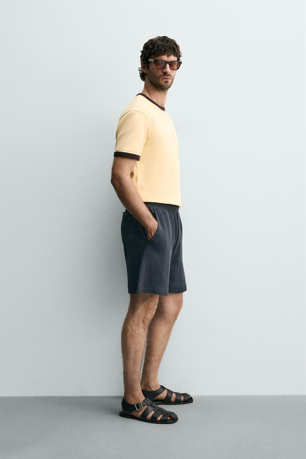 BERMUDA JOGGER ESTRUCTURA WAFFLE / Azul / Acero - Zara фото 4