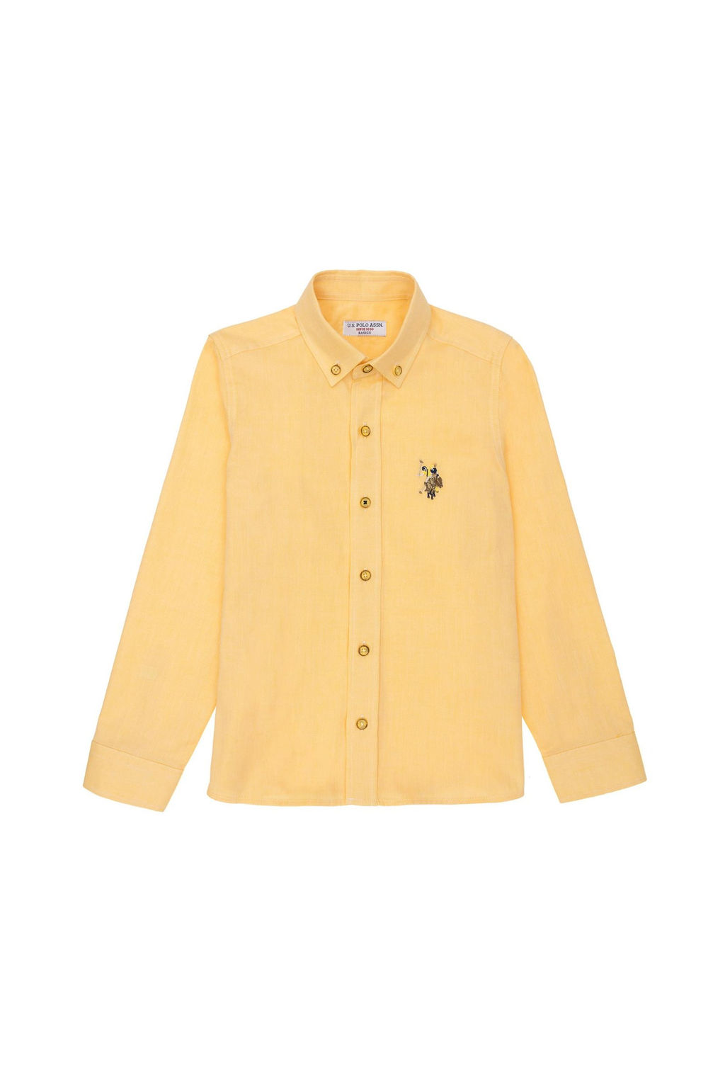 U. S. Polo Assn Желтая базовая рубашка с длинным рукавом для мальчика - U.s. polo assn фото 6