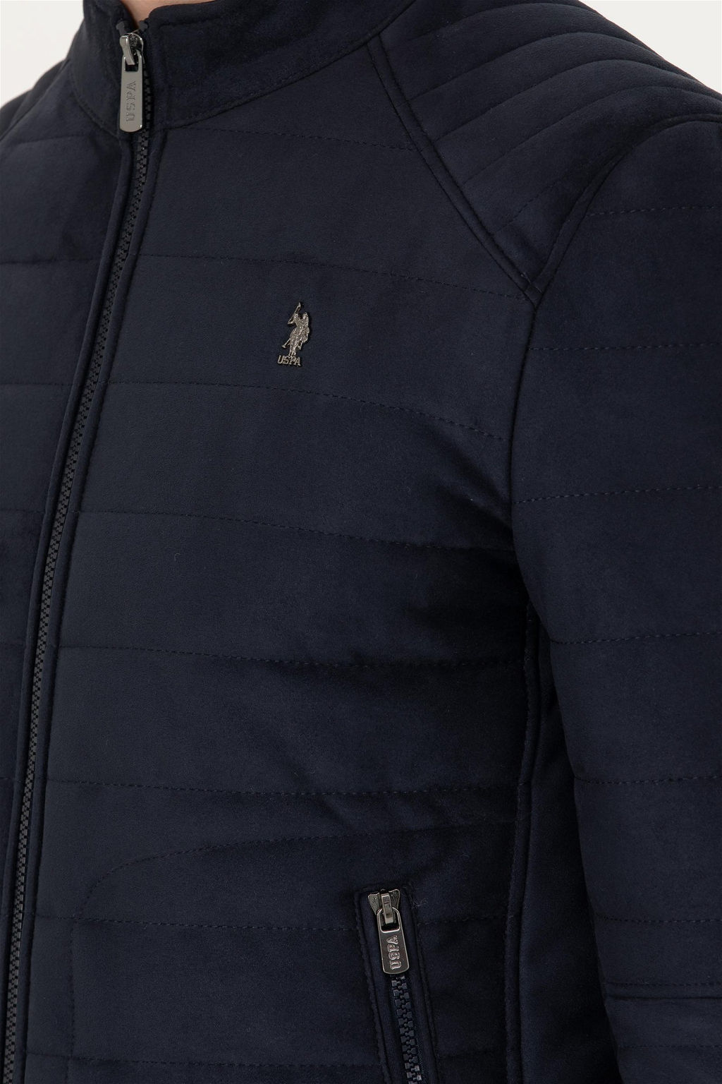 U. S. Polo Assn / Мужская темно-синяя кожаная куртка - U.s. polo assn фото 7