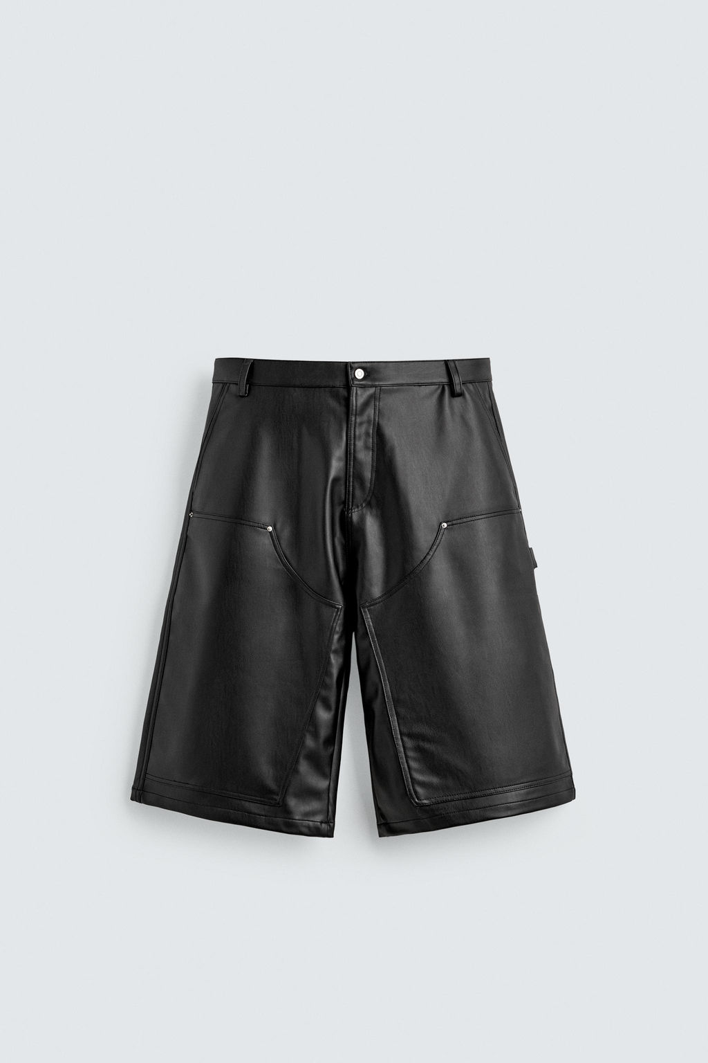 BERMUDA WIDE FIT EFECTO PIEL / Negro / Blanco - Zara фото 7