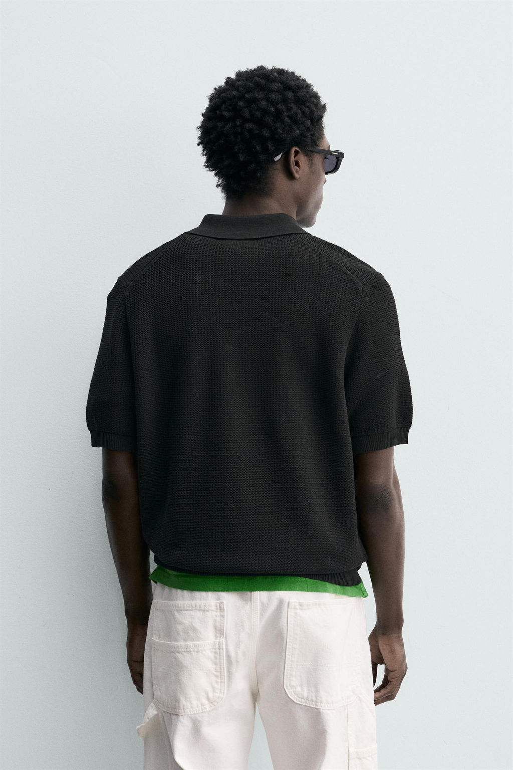 POLO PUNTO REGULAR FIT ESTRUCTURA / Negro - Zara фото 3