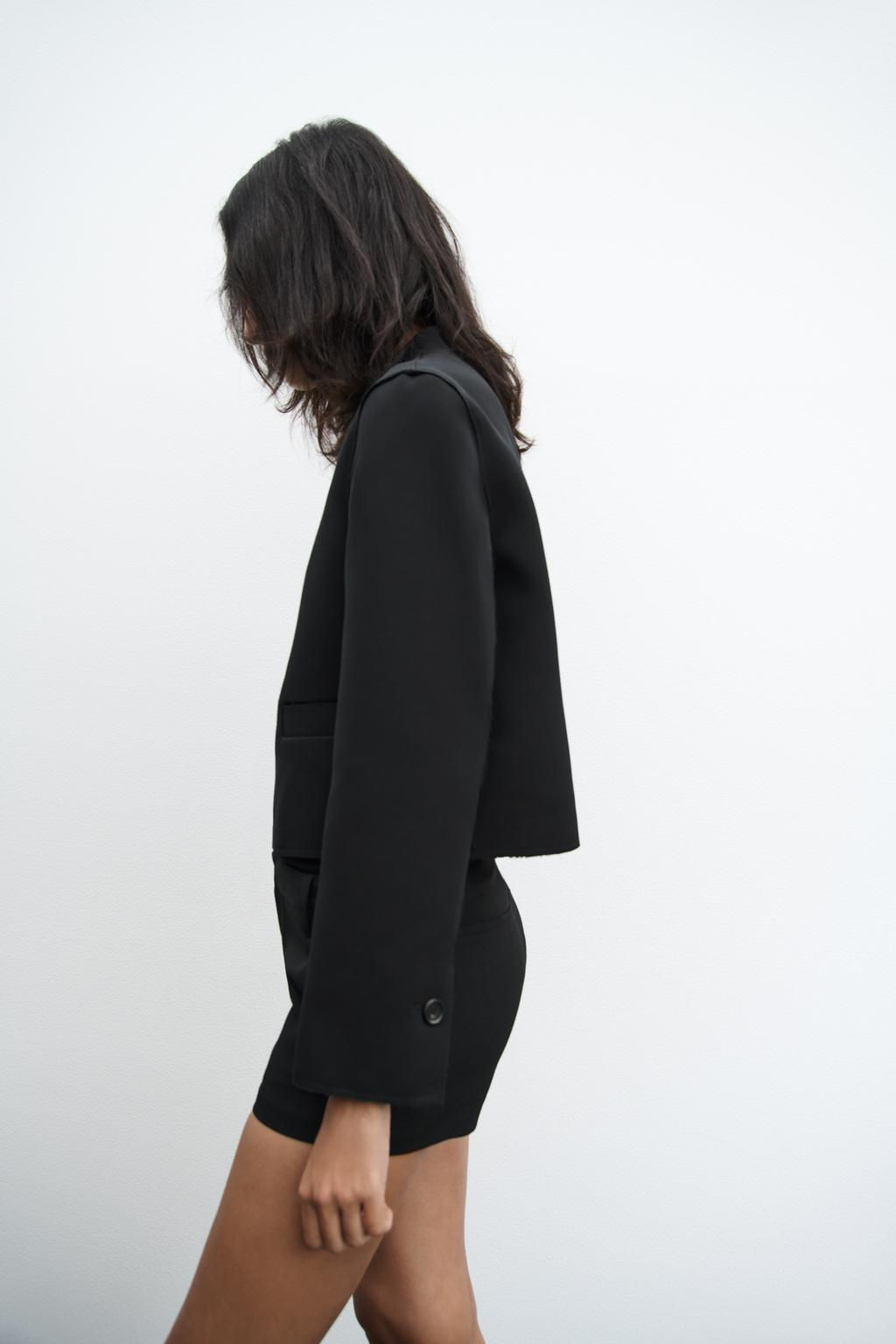 ZW COLLECTION CROPPED BUTTONED JACKET - Zara фото 4