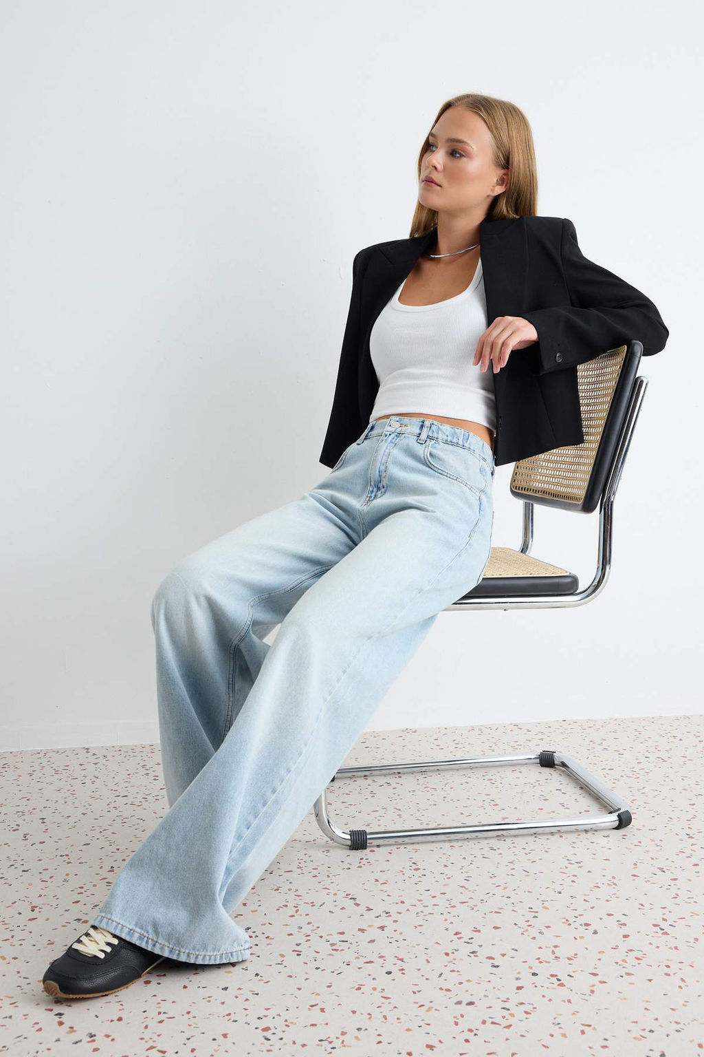Mavi Y_ksek Bel Ekstra Wide Leg Palazzo %100 Pamuk Non-Stretch Jeans TWOSS25JE00179 - Trendyolmilla фото 3