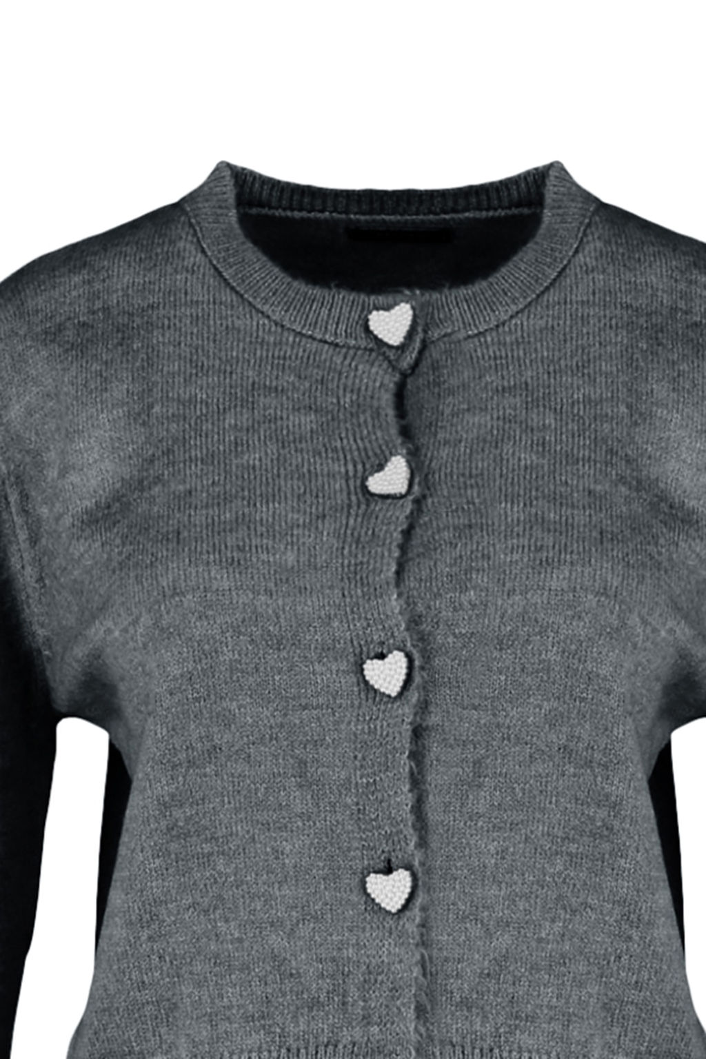Antrasit Yumusak Dokulu Mucevher Dugmeli Ceket Gorunumlu Triko H?rka TWOAW22HI0044