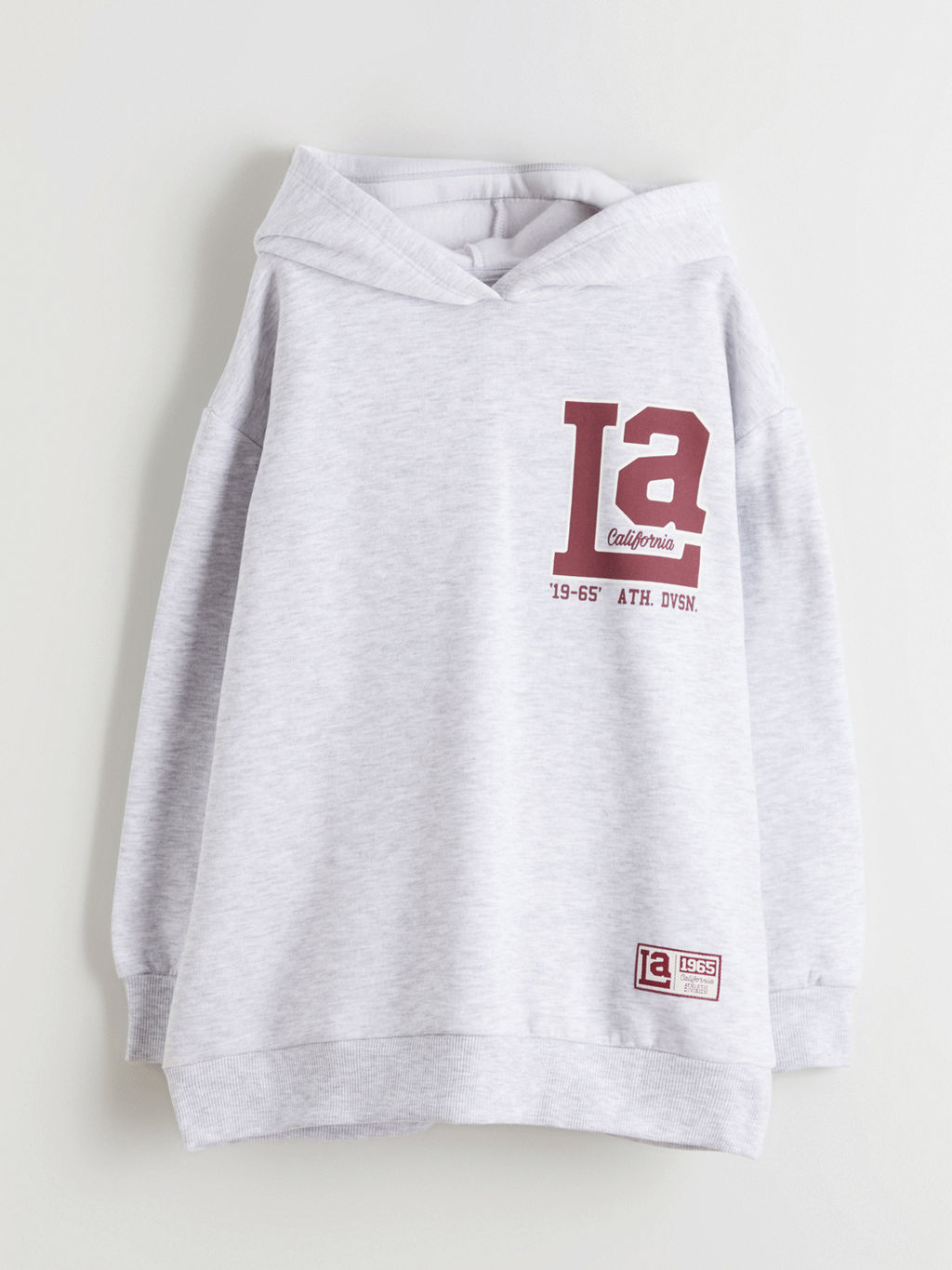 Kap??onlu S?rt Bask?l? K?z ?ocuk Sweatshirt