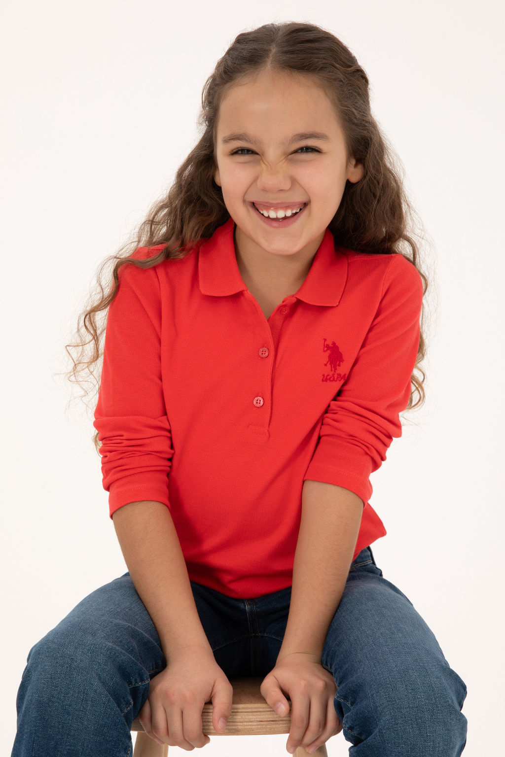 K_z _ocuk K_rm_z_ Polo Yaka Basic Sweatshirt Sepette S_rpriz _ndirim - U.s. polo assn фото 5
