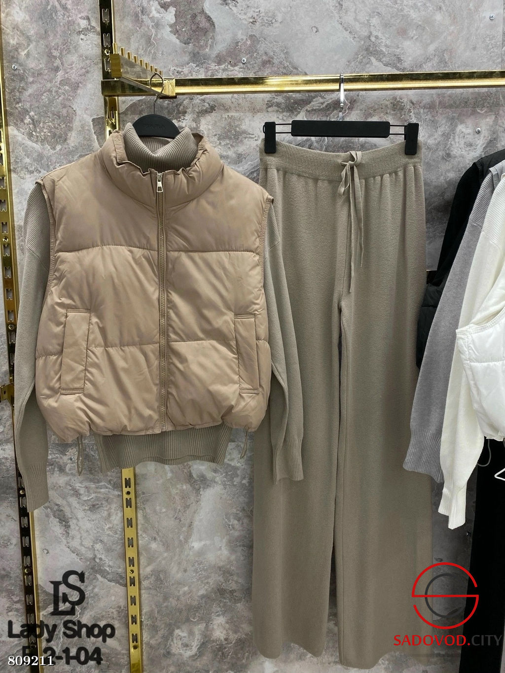 Жилетки, трикотажный костюм, Брюки палаццо, Кофта с воротником - Bruno фото 4