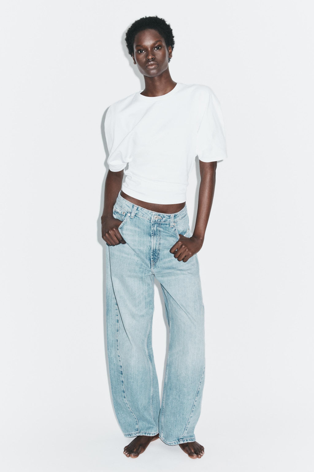 TRF BAGGY BALLOON MID-WAIST JEANS - Zara фото 17