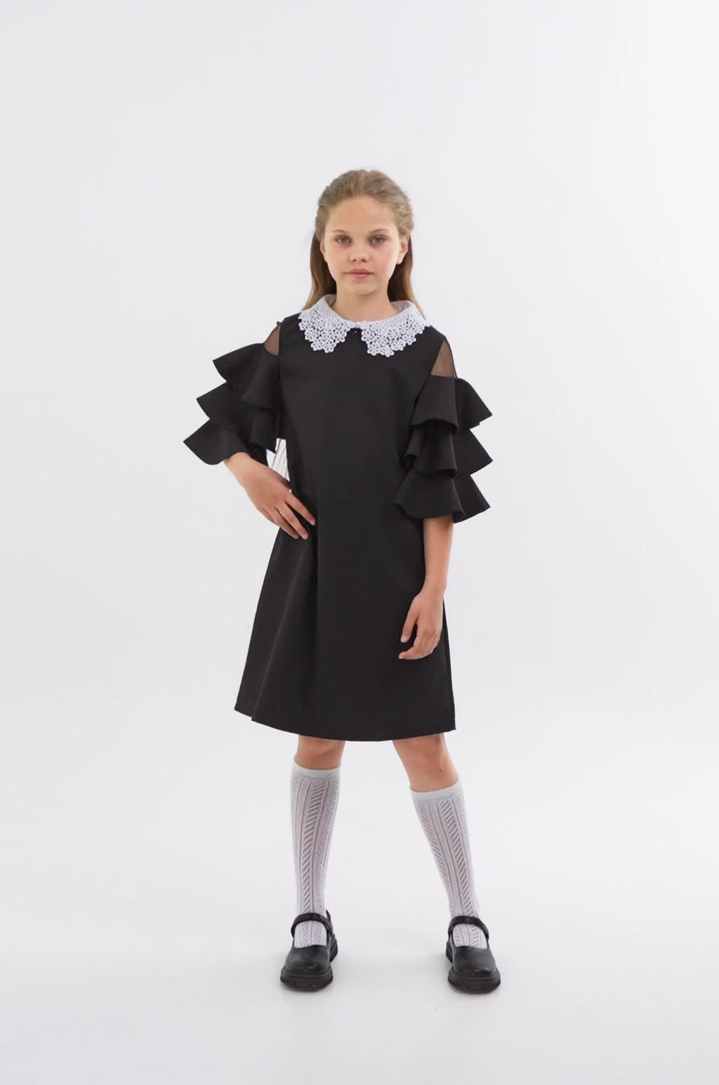 Школьное платье с добавлением вискозы для девочки Happyfox