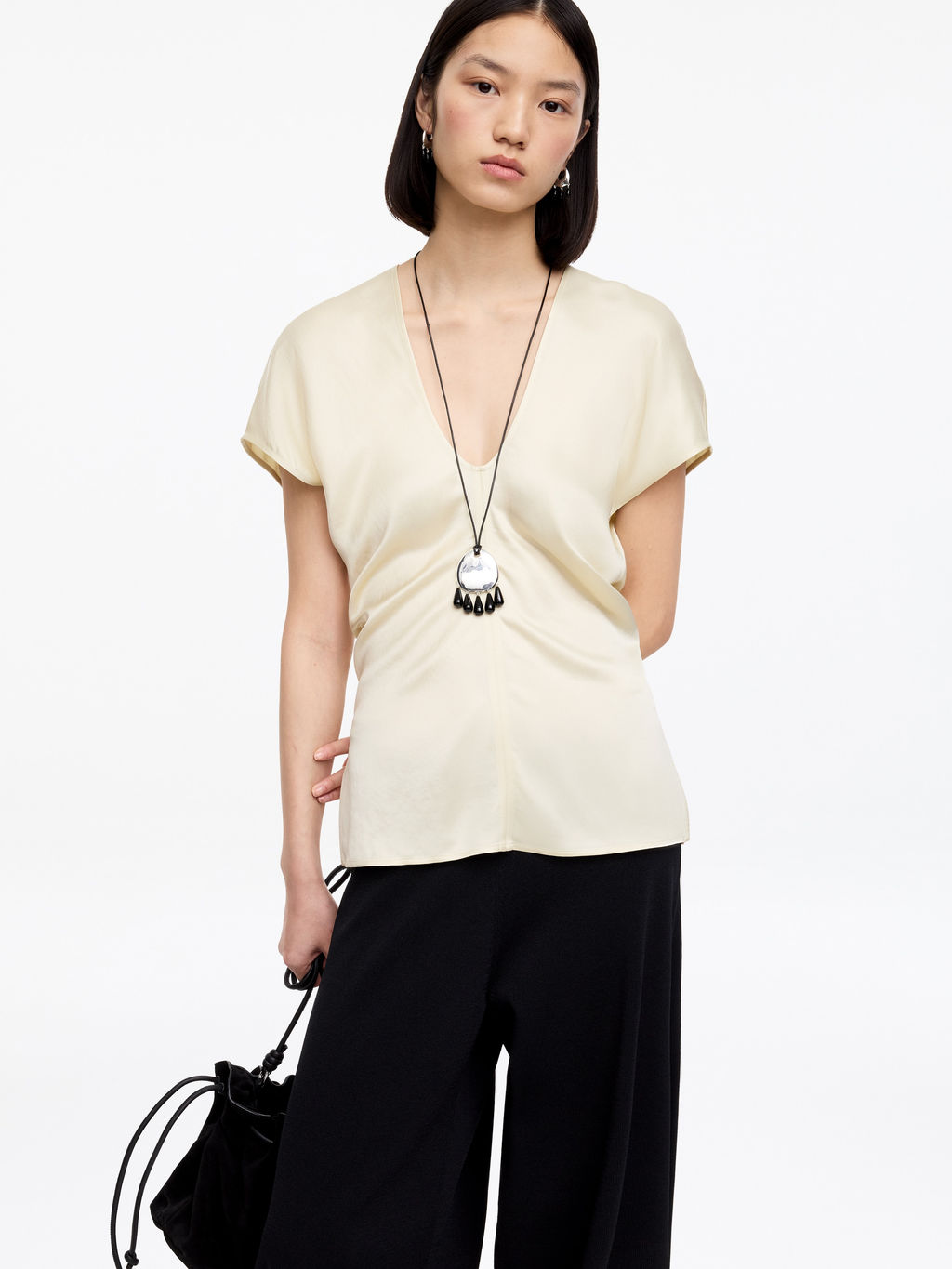 Top de sat?n drapeado - H&m фото 3